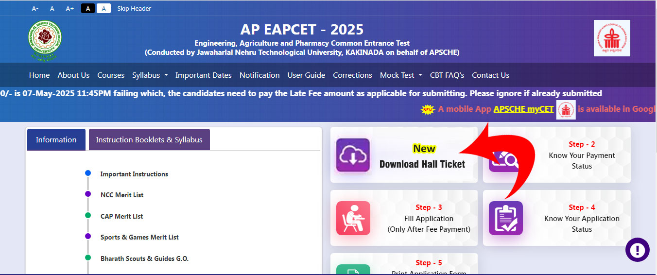 AP EAPCET Hall Ticket, On the homepage, find and click on the link labeled 'AP EAPCET Hall Ticket 2025' AP EAPCET Hall TicketAP EAPCET Hall Ticket, On the homepage, find and click on the link labeled 'AP EAPCET Hall Ticket 2025'