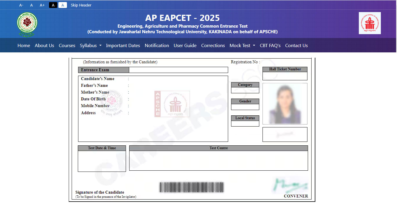 AP EAPCET Hall Ticket Download and Print AP EAPCET Hall Ticket Download and Print