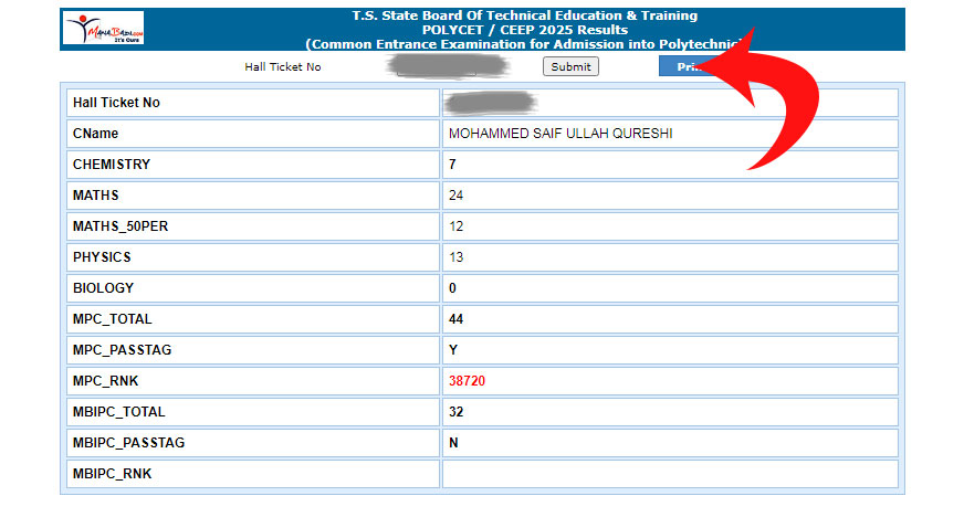 TS POLYCET Result Download and Print TS POLYCET Result Download and Print